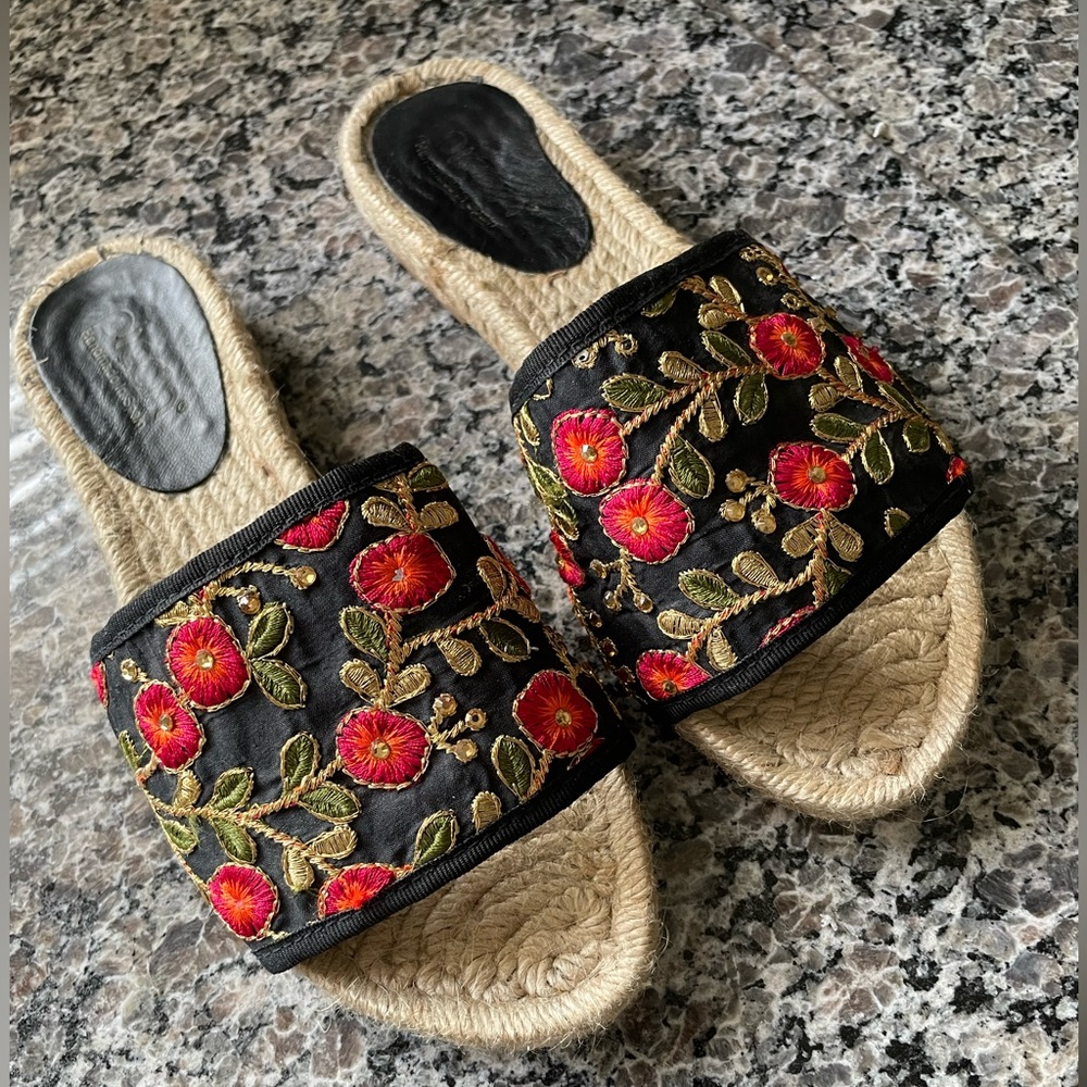 Espradrille Flat Slide Sandles